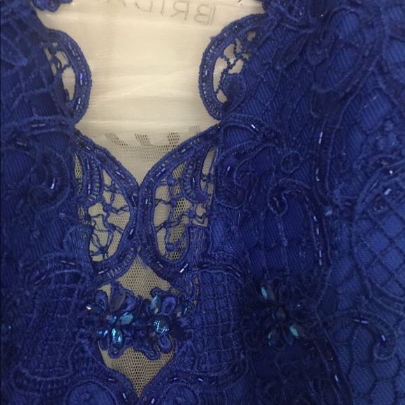 trumpet illusion neck beaded prom dress - Picture 4 of 7